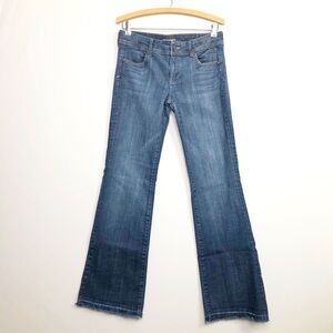 See Thru Soul wide leg, frayed, low rise, jeans